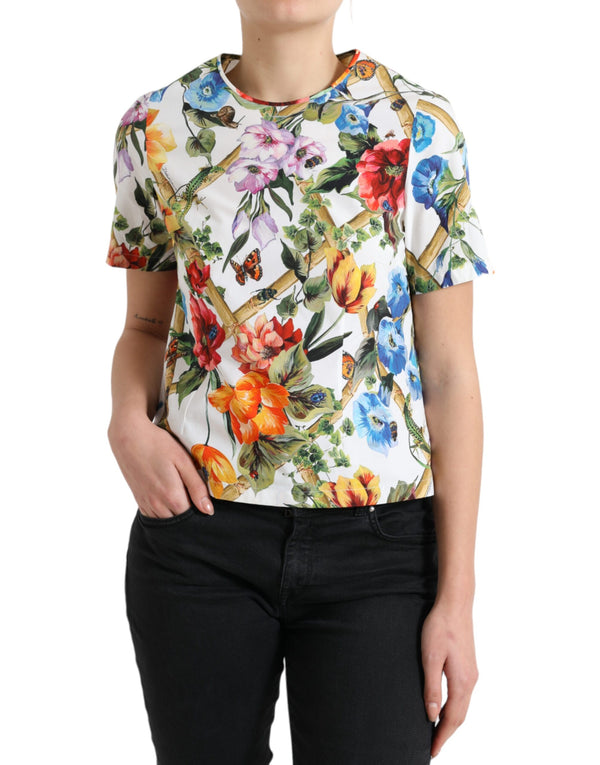 Dolce & Gabbana Floral Cotton Round Neck Top