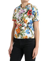 Dolce & Gabbana Floral Cotton Round Neck Top