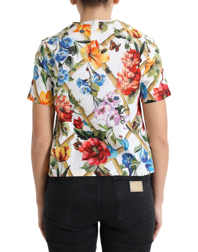 Dolce & Gabbana Floral Cotton Round Neck Top