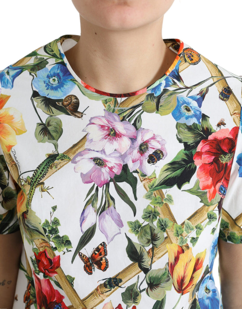 Dolce & Gabbana Floral Cotton Round Neck Top