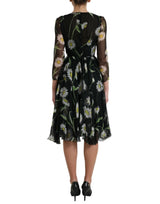 Dolce & Gabbana Elegant Floral Sheer A-Line Silk Dress