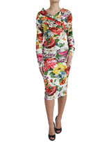 Dolce & Gabbana Elegant Floral Sheath Midi Dress