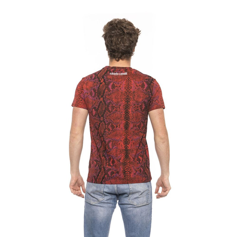 Roberto Cavalli Beachwear Red Cotton Men T-Shirt