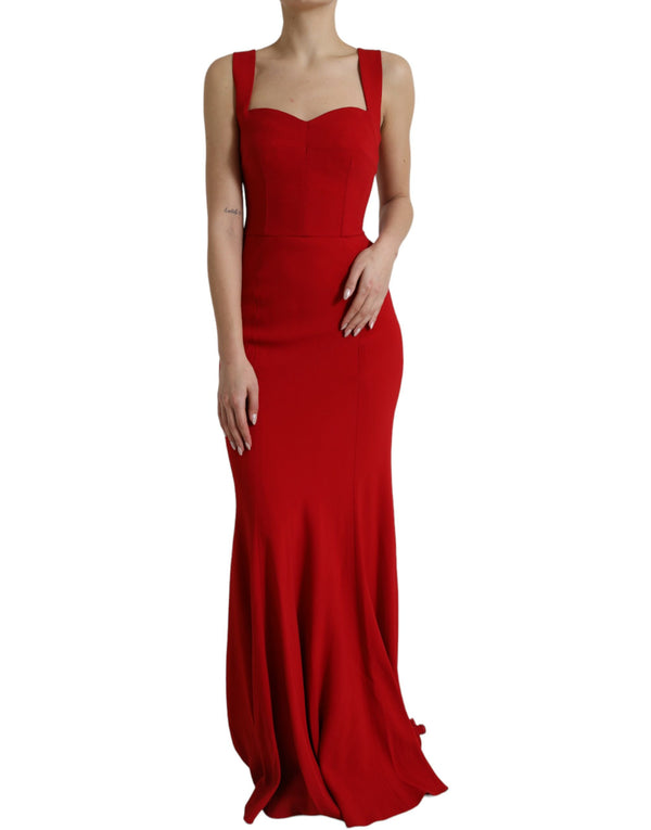 Dolce & Gabbana Elegant Red Bodycon Maxi Evening Dress