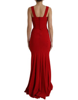 Dolce & Gabbana Elegant Red Bodycon Maxi Evening Dress