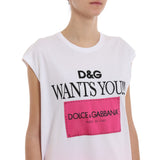 Dolce & Gabbana Chic Sleeveless Cotton Tee with Embroidery