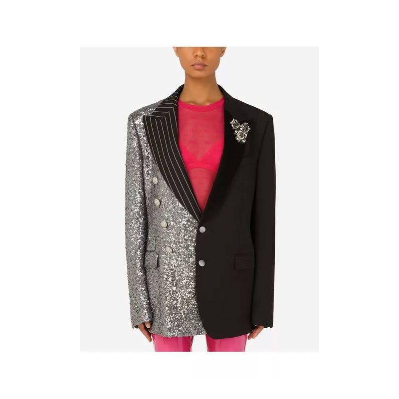 Dolce & Gabbana Elegant Virgin Wool & Cotton Silk-Detailed Jacket