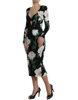 Dolce & Gabbana Elegant Floral Bodycon Midi Dress