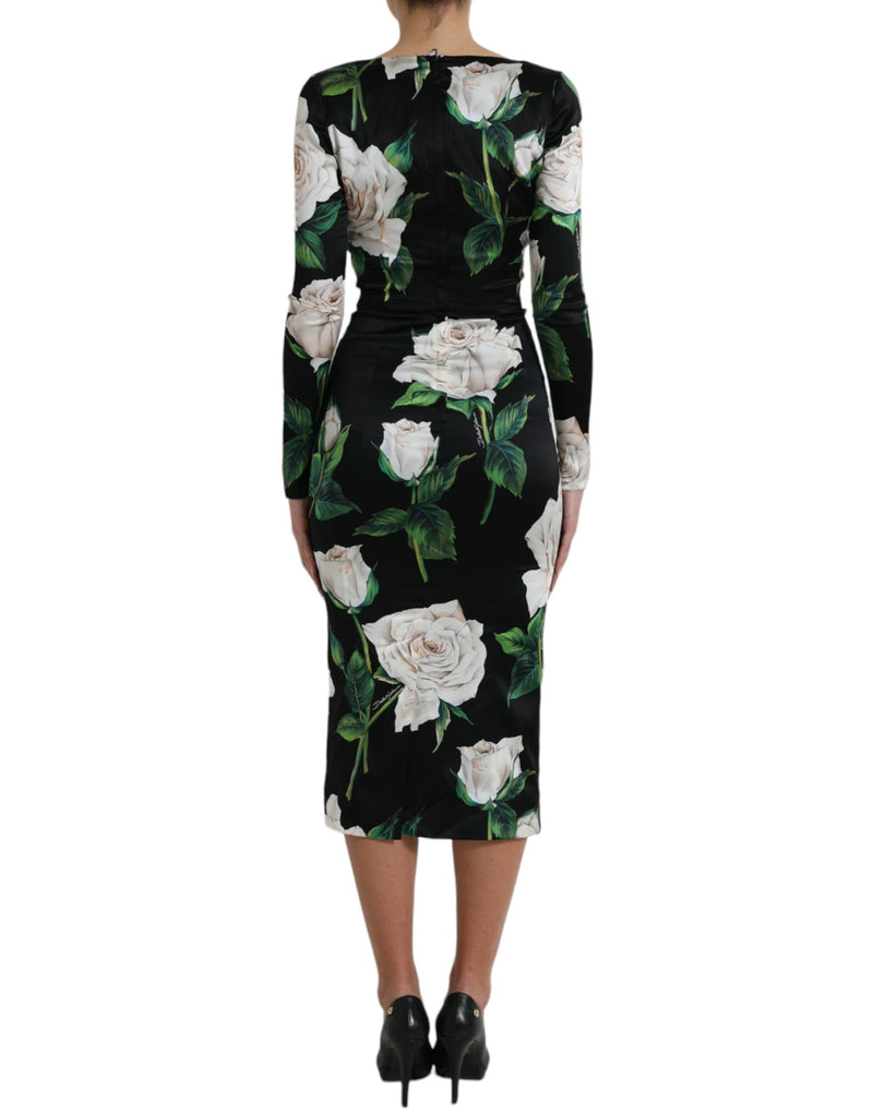 Dolce & Gabbana Elegant Floral Bodycon Midi Dress