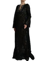 Dolce & Gabbana Elegant Long Sleeve Crystal-Embellished Dress