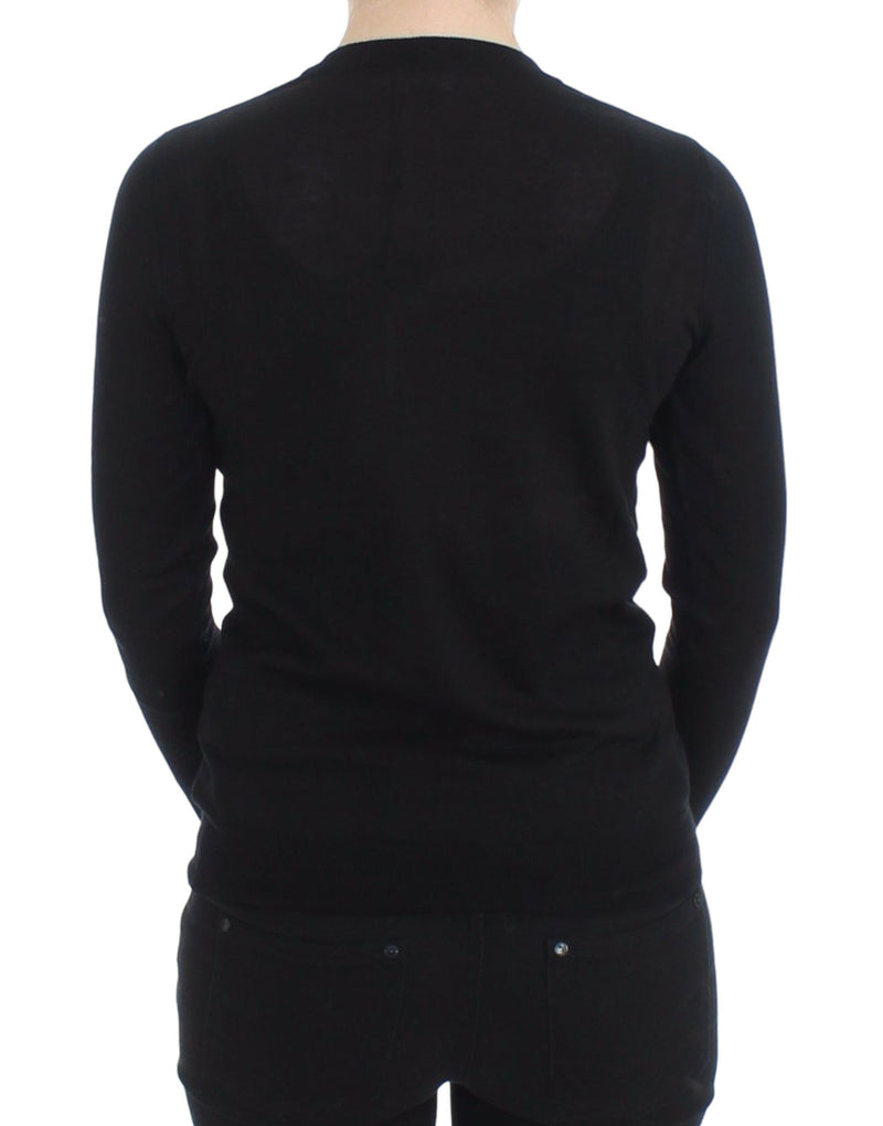 Dolce & Gabbana Elegant Black Wool Blend Crewneck Sweater