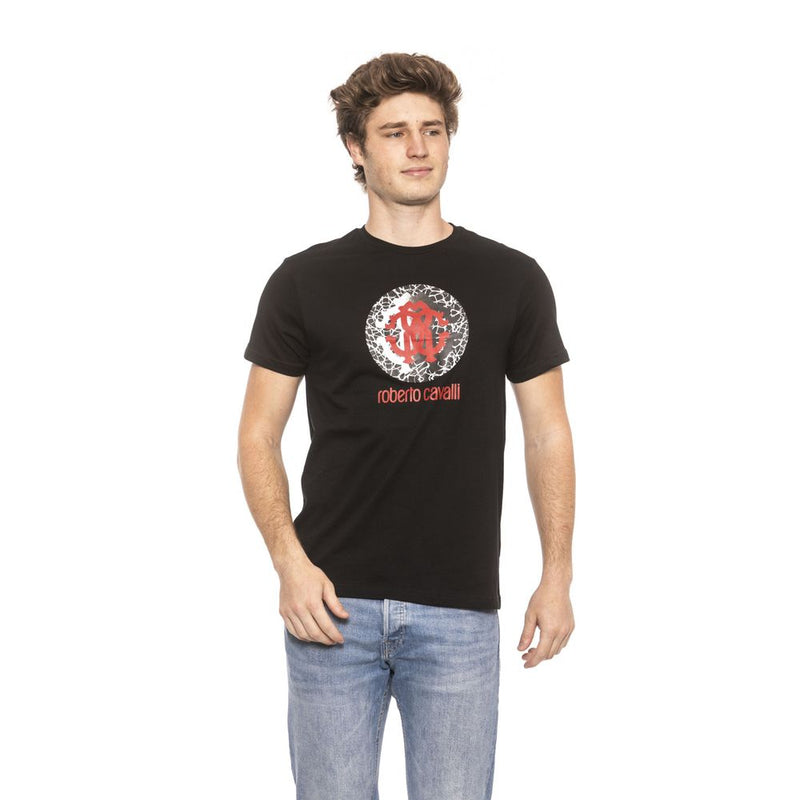 Roberto Cavalli Beachwear Black Cotton Men T-Shirt