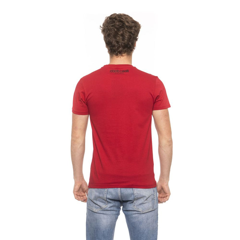 Roberto Cavalli Beachwear Red Cotton Men T-Shirt