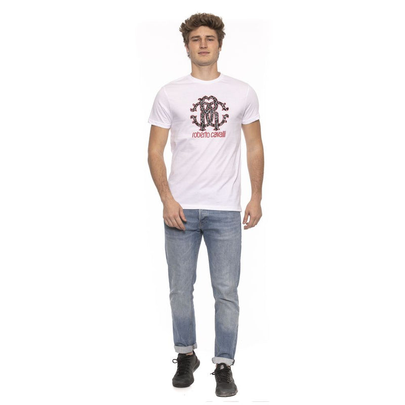 Roberto Cavalli Beachwear White Cotton Men T-Shirt