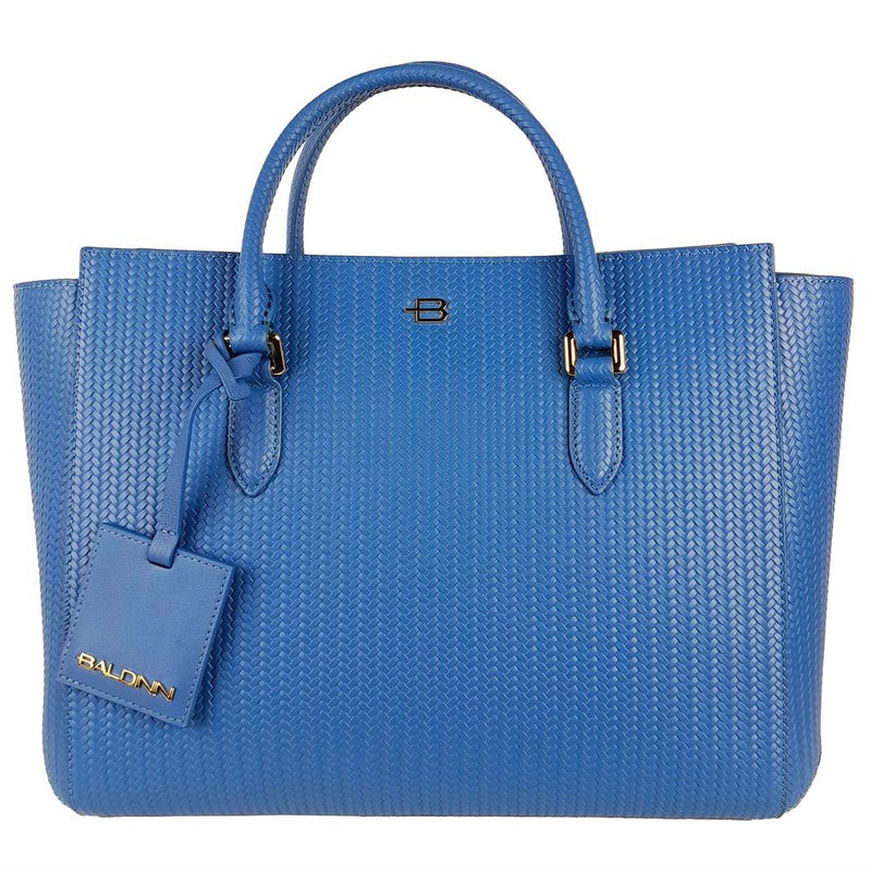 Baldinini Trend Elegant Calfskin Woven Handbag