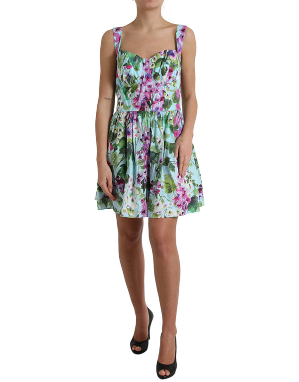 Dolce & Gabbana Floral Print Cotton Mini A-line Dress