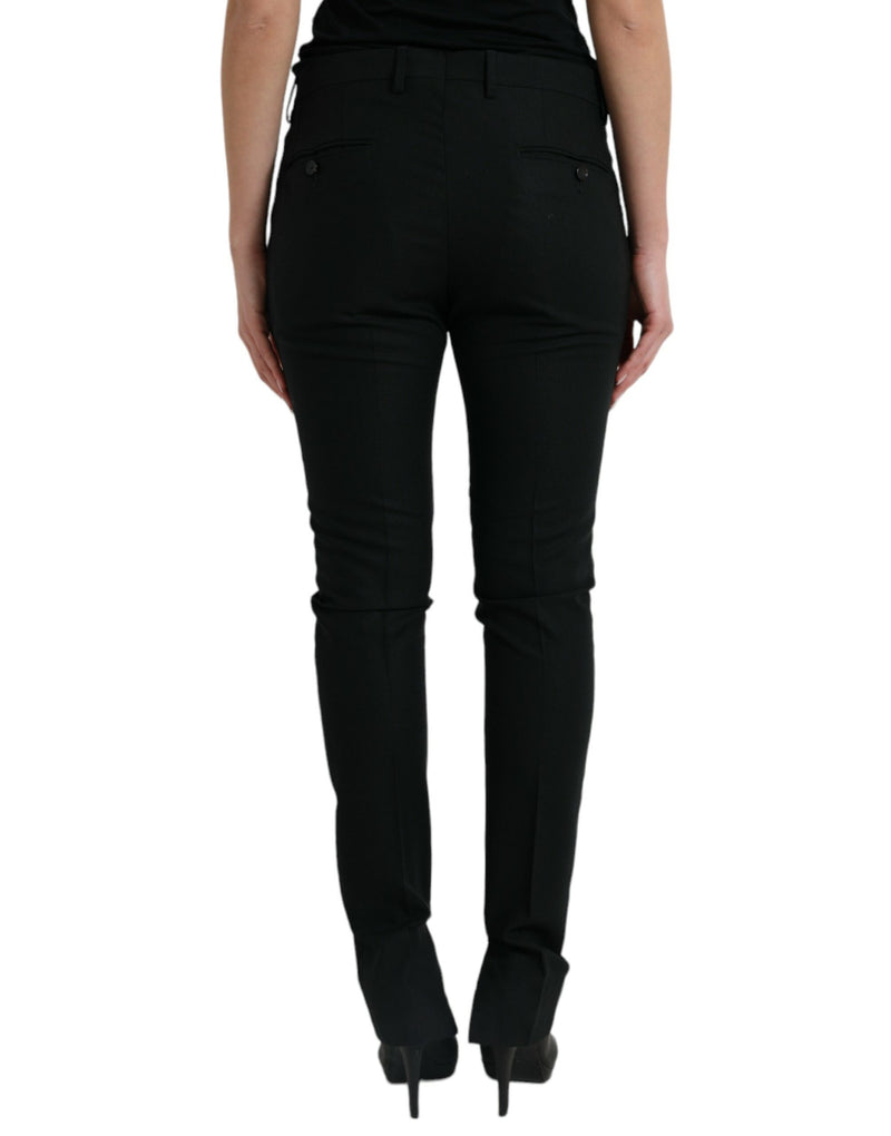 Dolce & Gabbana Elegant Mid Waist Tapered Virgin Wool Pants