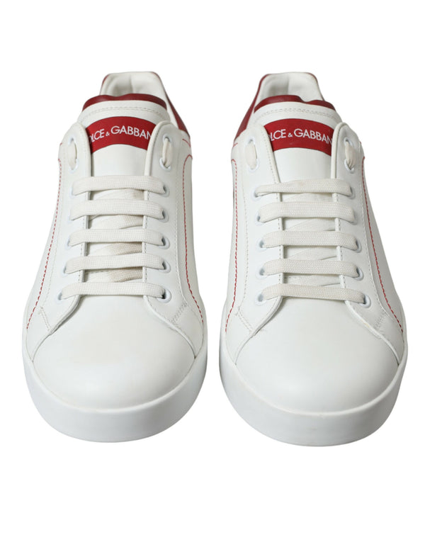 Dolce & Gabbana Chic White & Red Portofino Sneakers