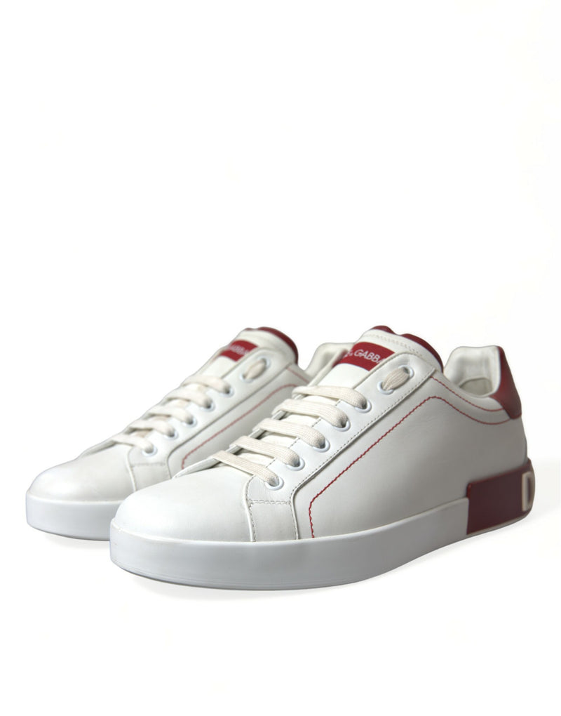 Dolce & Gabbana Chic White & Red Portofino Sneakers