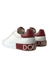 Dolce & Gabbana Chic White & Red Portofino Sneakers