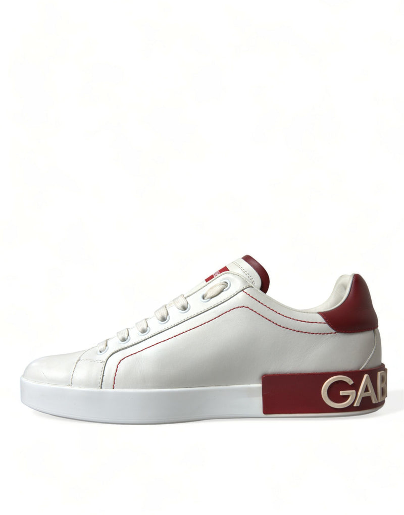 Dolce & Gabbana Chic White & Red Portofino Sneakers