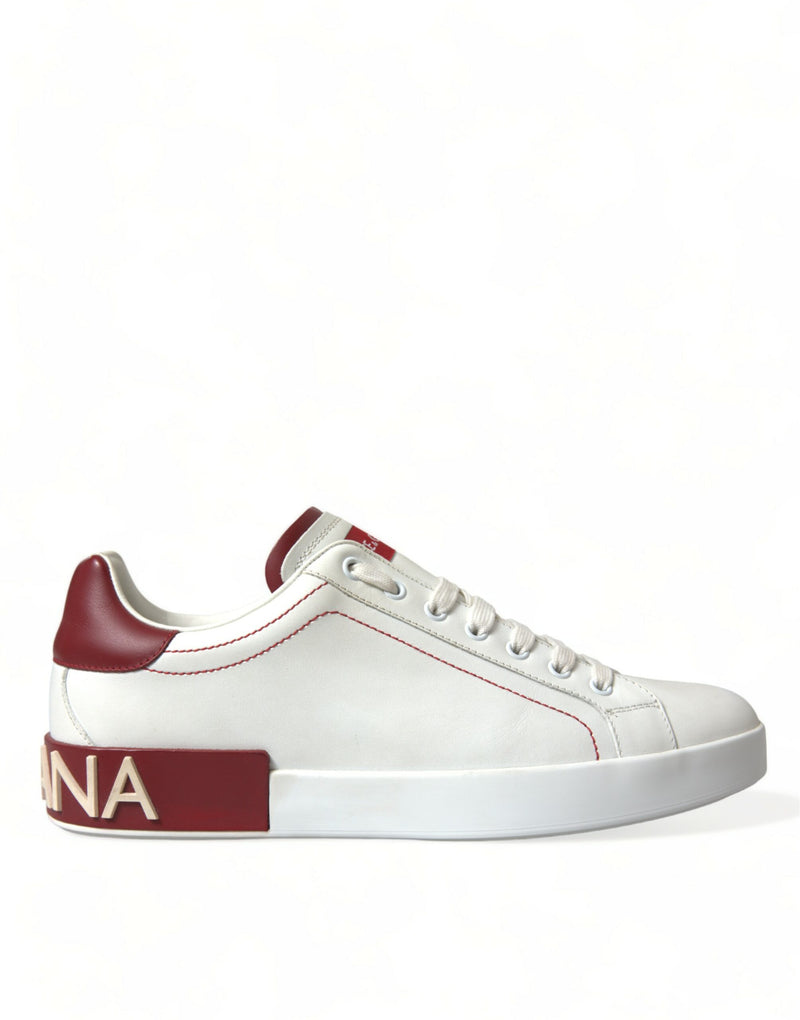 Dolce & Gabbana Chic White & Red Portofino Sneakers