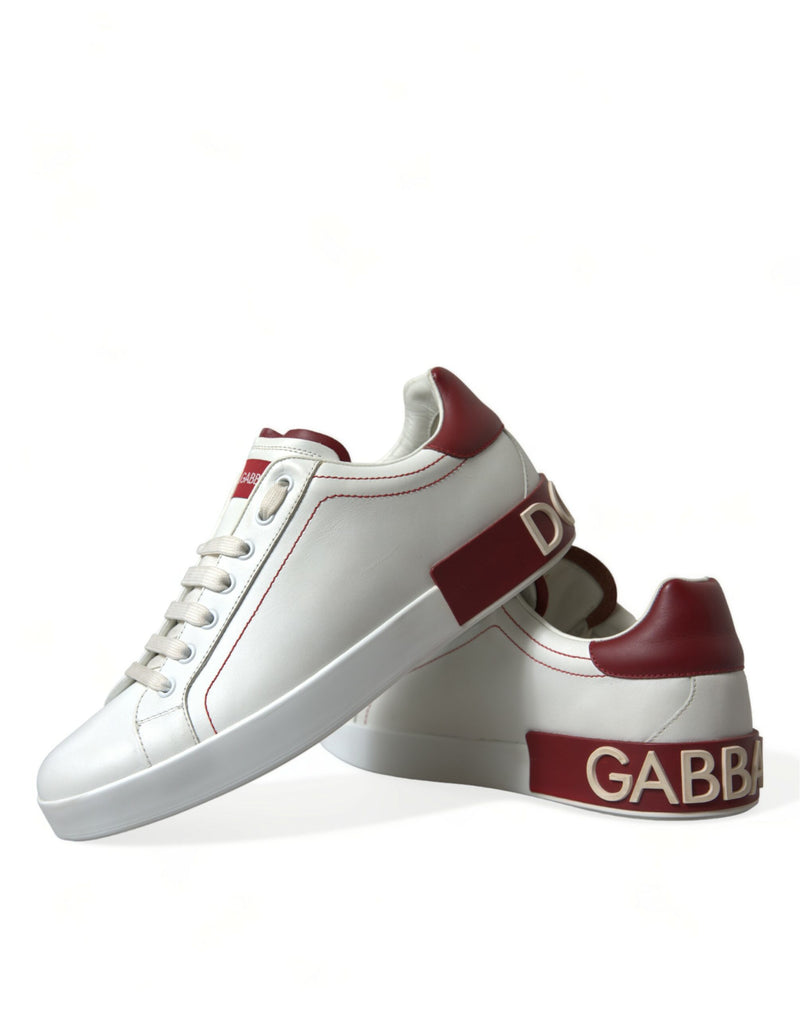 Dolce & Gabbana Chic White & Red Portofino Sneakers