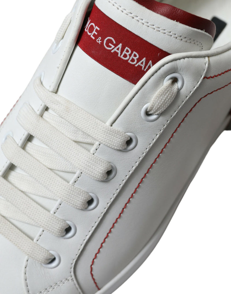 Dolce & Gabbana Chic White & Red Portofino Sneakers