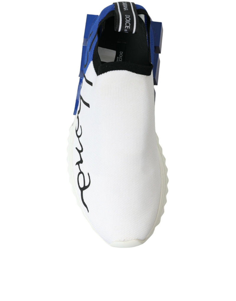 Dolce & Gabbana Chic Low Top Sorrento Sneakers in Blue and White