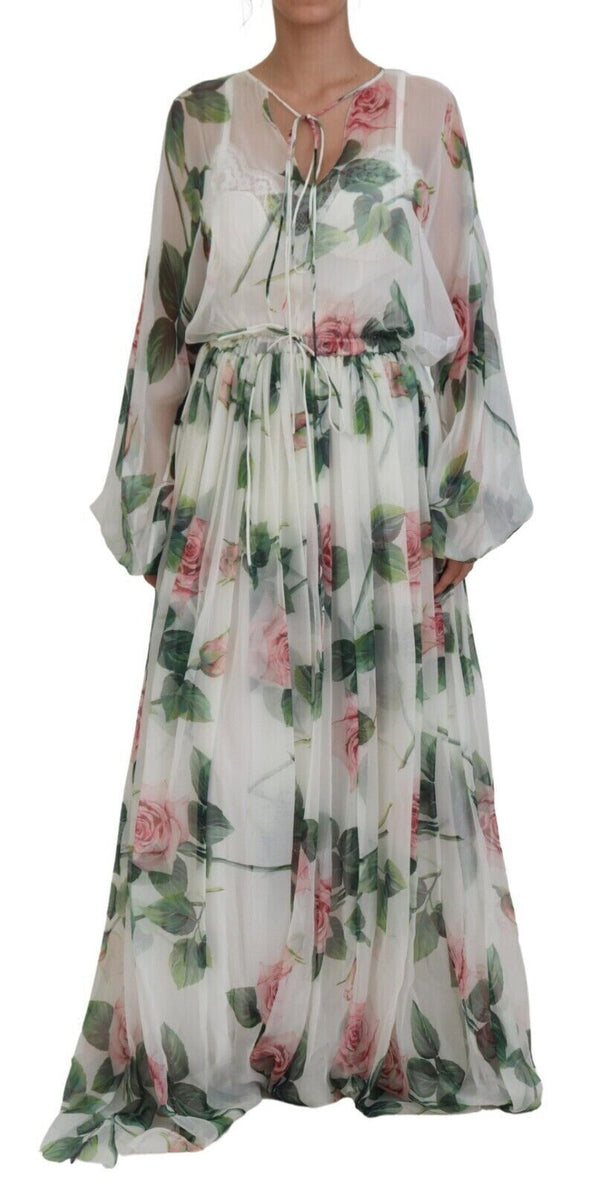 Dolce & Gabbana Elegant Floral Maxi Silk Dress