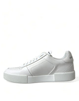 Dolce & Gabbana Elegant White Low-Top Calfskin Sneakers