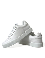 Dolce & Gabbana Elegant White Low-Top Calfskin Sneakers