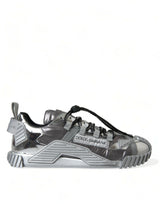 Dolce & Gabbana Silver Laminated Low Top Sneakers