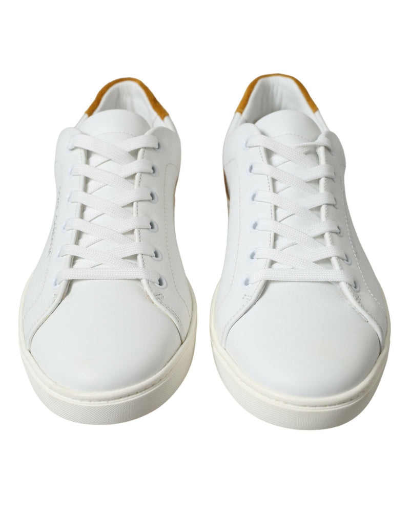 Dolce & Gabbana Chic White Calfskin Low Top Sneakers