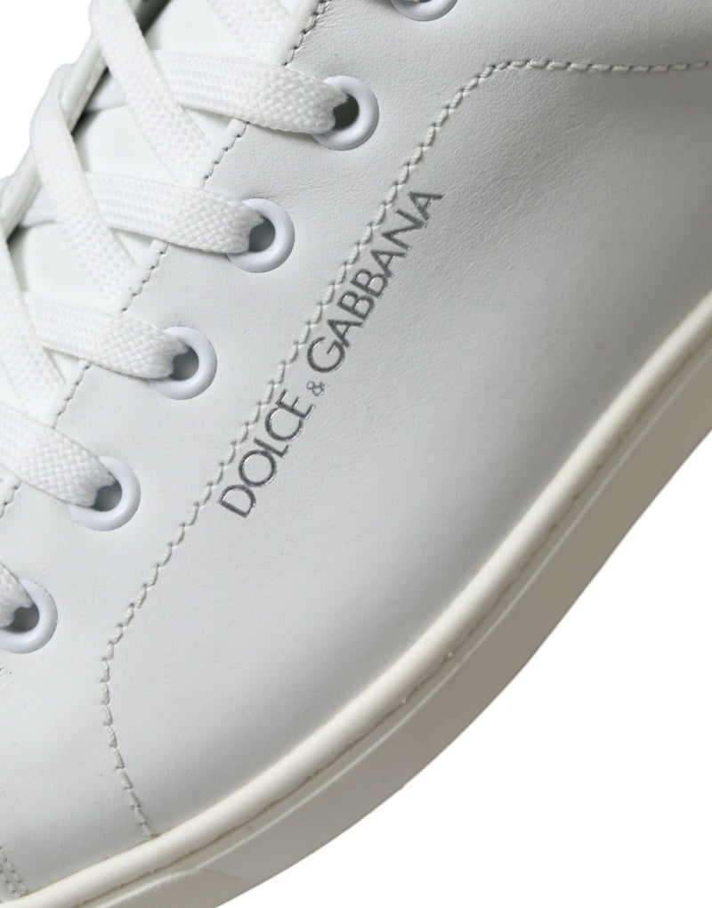 Dolce & Gabbana Chic White Calfskin Low Top Sneakers