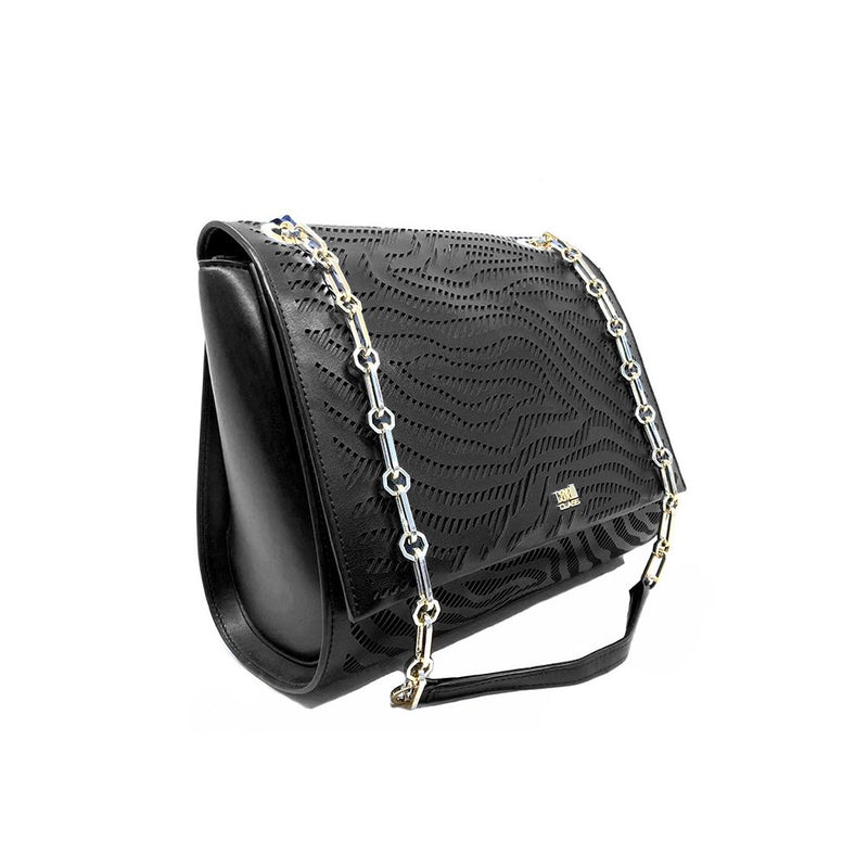 Cavalli Class Elegant Perforated Calfskin Shoulder Bag