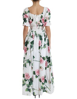 Dolce & Gabbana Floral Off-Shoulder Cotton Midi Dress