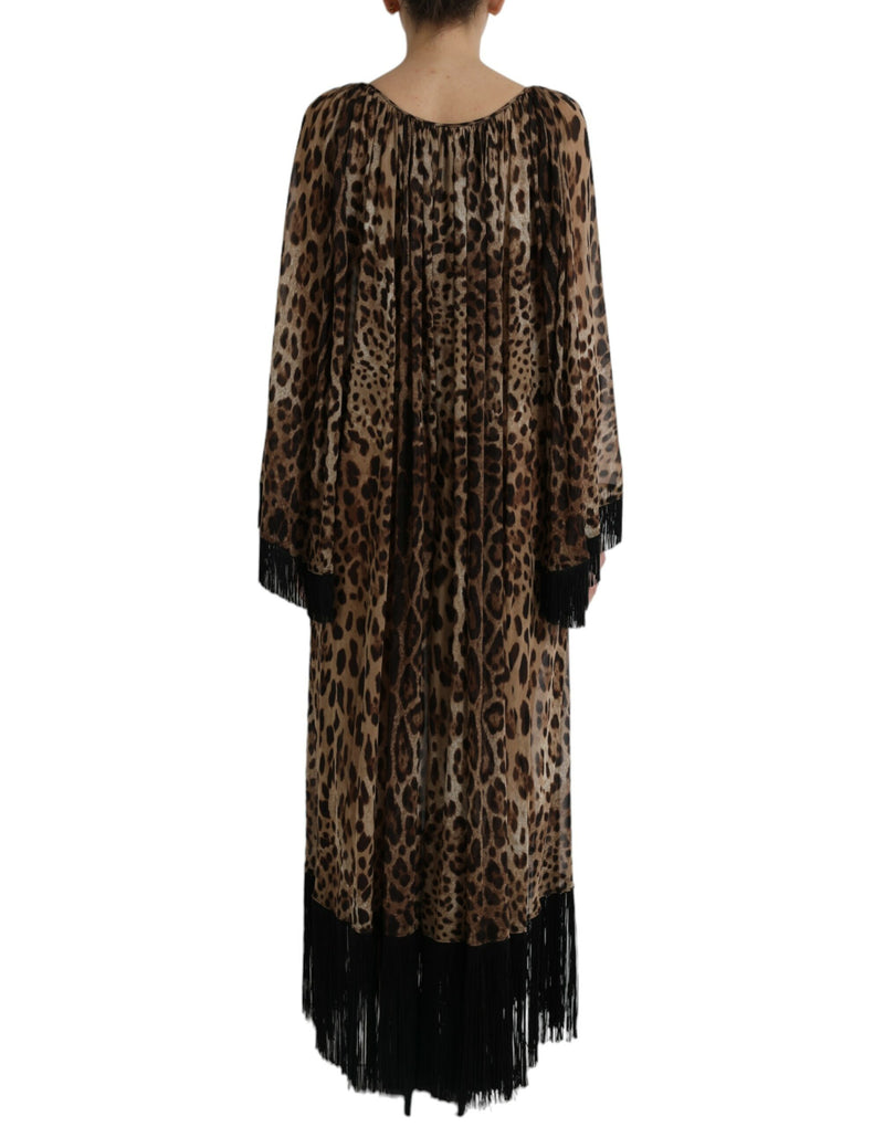 Dolce & Gabbana Elegant Leopard Print Maxi Dress