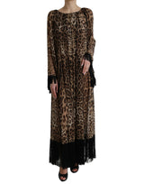 Dolce & Gabbana Elegant Leopard Print Maxi Dress