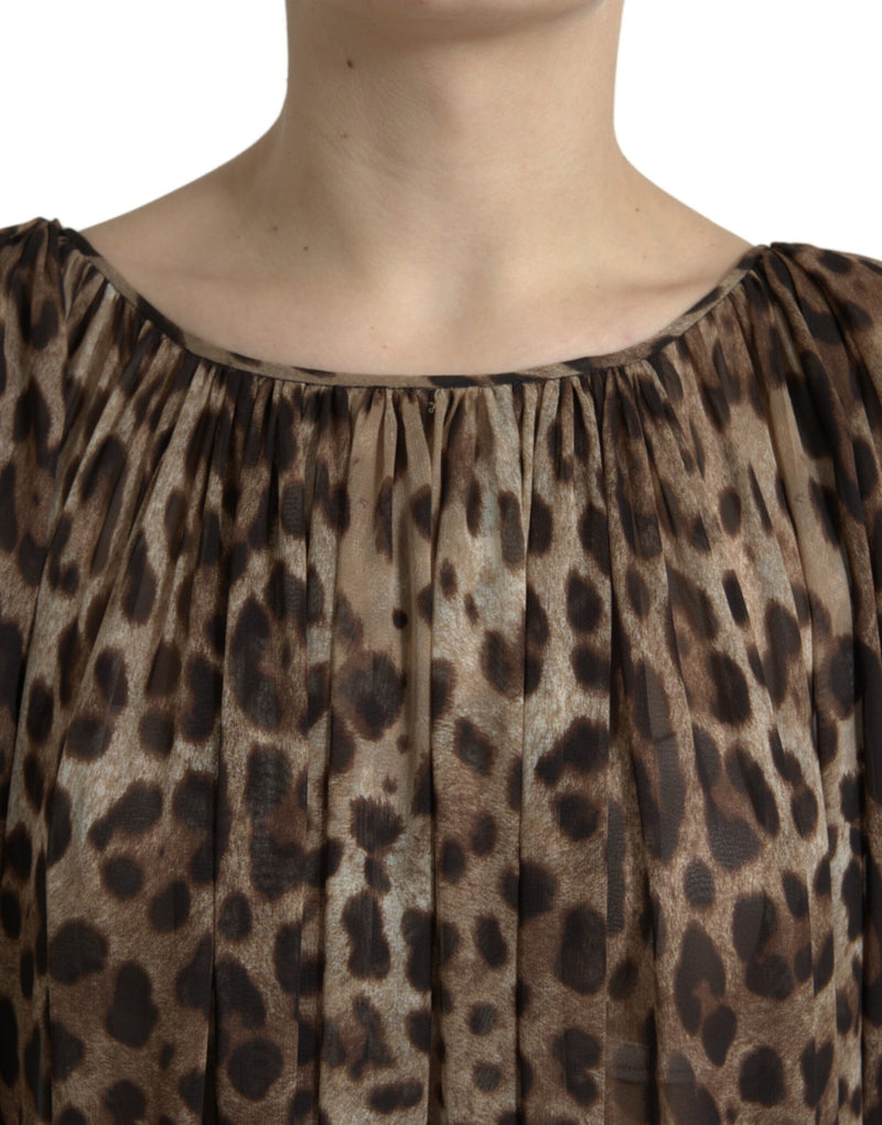 Dolce & Gabbana Elegant Leopard Print Maxi Dress