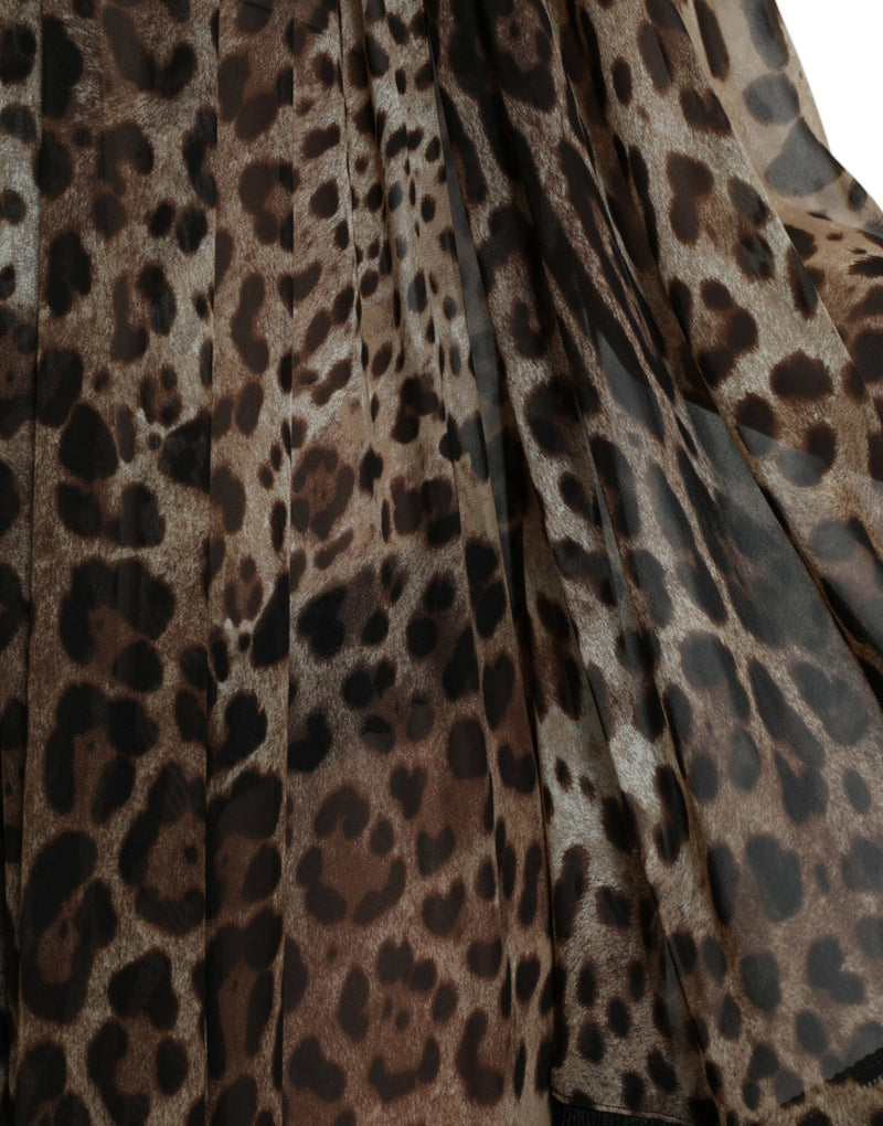 Dolce & Gabbana Elegant Leopard Print Maxi Dress