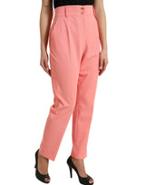 Dolce & Gabbana Elegant High Waist Tapered Pants in Pink