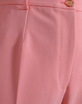 Dolce & Gabbana Elegant High Waist Tapered Pants in Pink