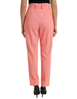 Dolce & Gabbana Elegant High Waist Tapered Pants in Pink