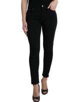 Dolce & Gabbana Elegant Black Mid Waist Stretch Jeans