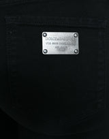 Dolce & Gabbana Elegant Black Mid Waist Stretch Jeans