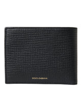 Dolce & Gabbana Elegant Black Leather Bifold Wallet