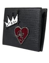 Dolce & Gabbana Elegant Black Leather Bifold Wallet