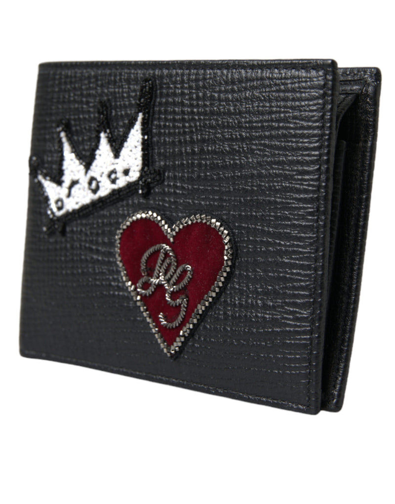 Dolce & Gabbana Elegant Black Leather Bifold Wallet