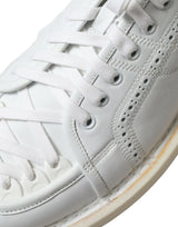 Dolce & Gabbana Elegant White Calfskin Oxford Sneakers